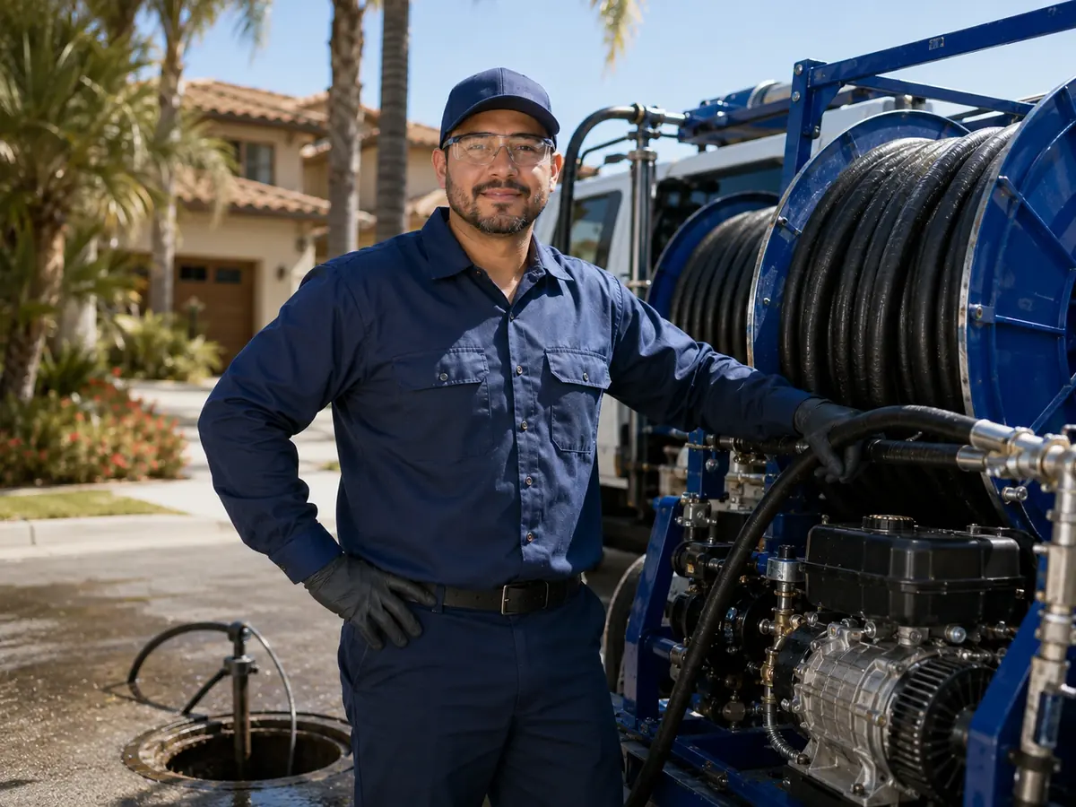 Hydro jet sewer cleaning in Glendora
